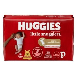 Huggies Little Snugglers Baby Diapers, Size Preemie (up to 6 lbs), 30 Ct